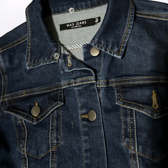 NWOT MAX JEANS The PERFECT Women’s Soft & Stretchy Blue Denim Jacket SZ XS - Picture 3 of 8